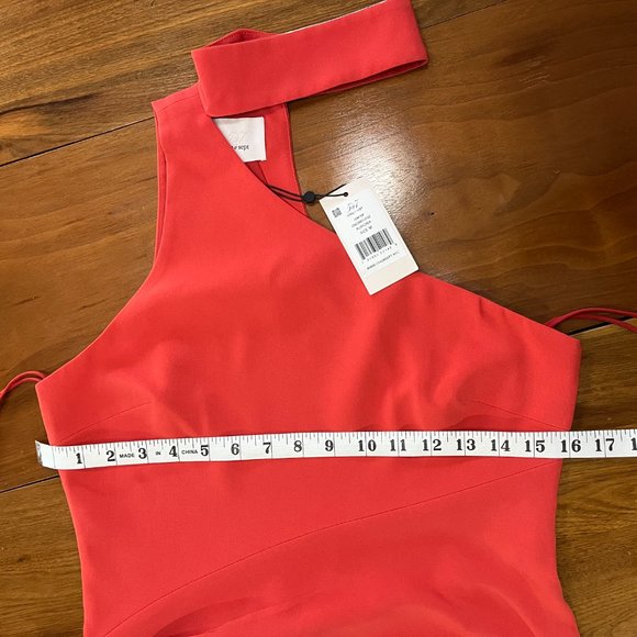 NWT - Hot Pink cinq a sept One-Shoulder Choker Top - Size Medium - Picture 9 of 10